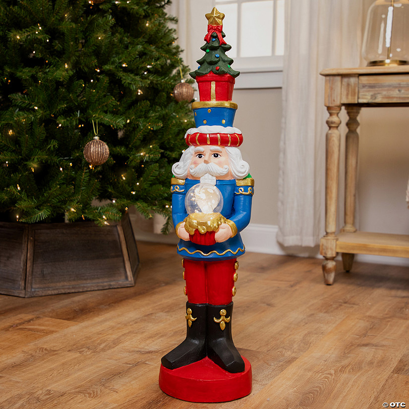 LED Lighted Nutcracker Soldier with Christmas Tree - 32" Image