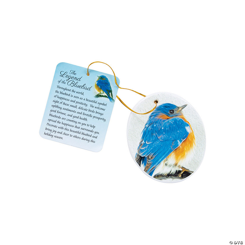 Legend of the Bluebird Ceramic Christmas Ornaments with Card - 12 Pc. - Less Than Perfect Image