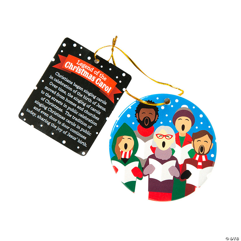 Legend of the Carollers Christmas Ornaments with Card - 12 Pc. Image