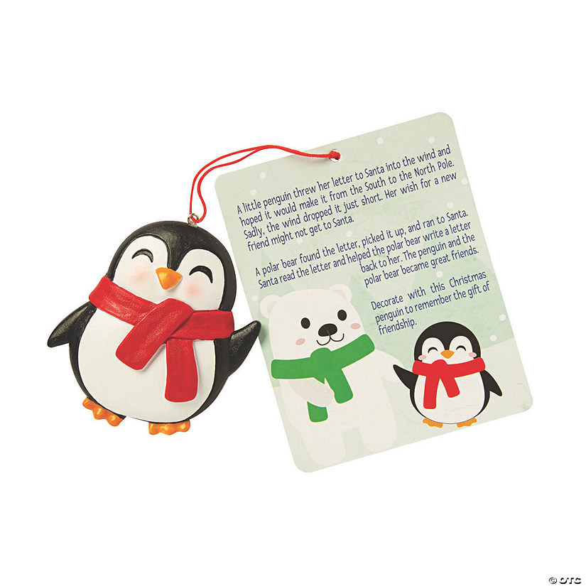Legend of the Christmas Penguin Resin Ornaments with Card - 12 Pc. Image
