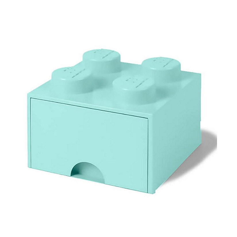LEGO Brick Drawer, 4 Knobs, 1 Drawer, Stackable Storage Box, Mint Green Image