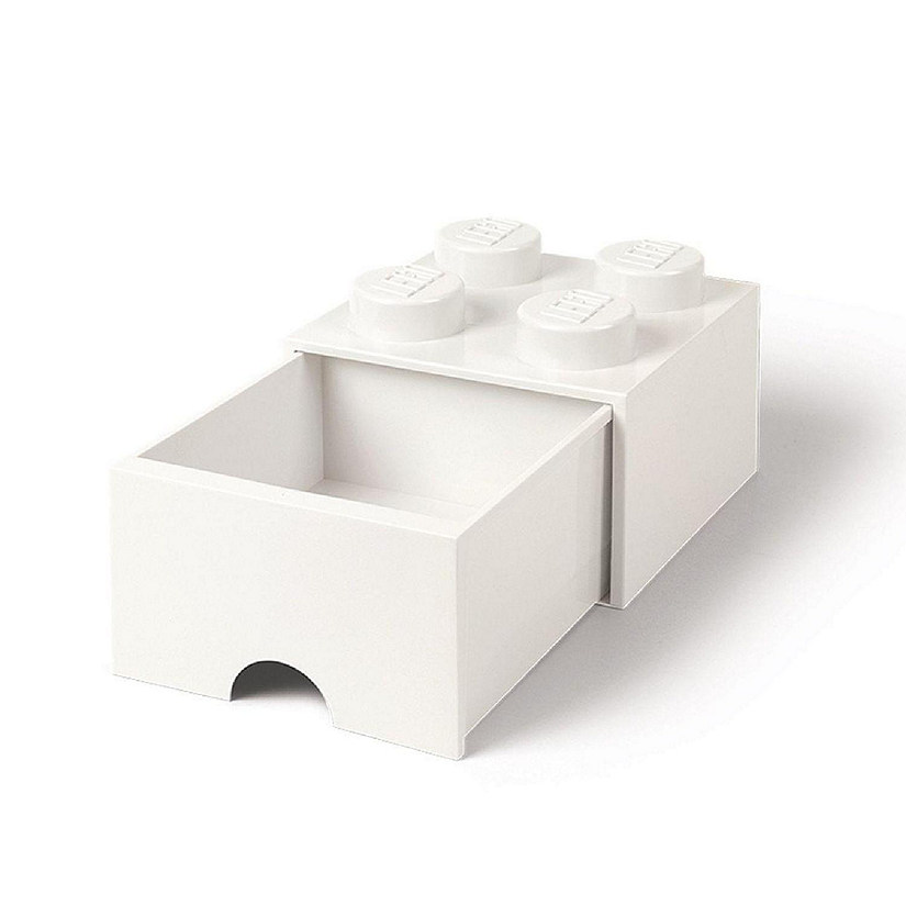 øst Kosciuszko hånd LEGO Brick Drawer, 4 Knobs, 1 Drawer, Stackable Storage Box, White |  Oriental Trading