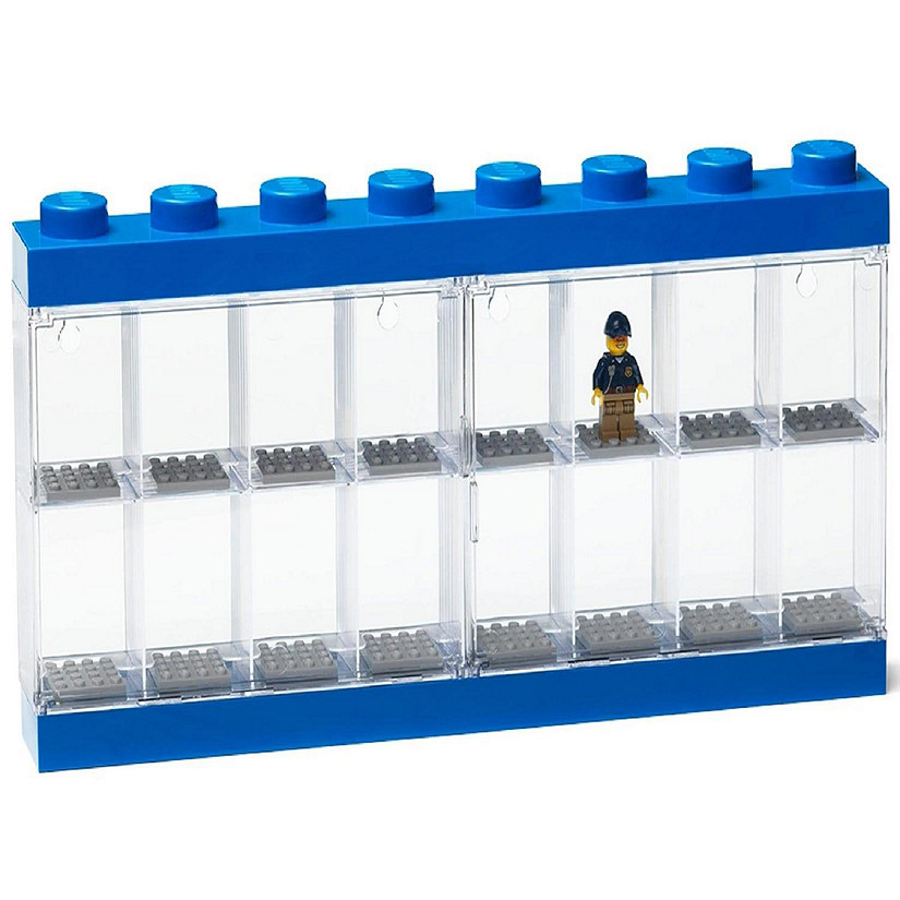 LEGO Minifigure 16 Compartment Display Case  Blue Image