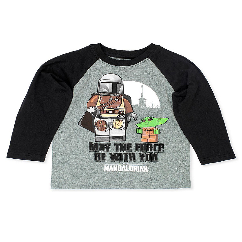 Lego Star Wars The Mandalorian Boys Long Sleeve T-Shirt Tee (7-8, Gray) Image