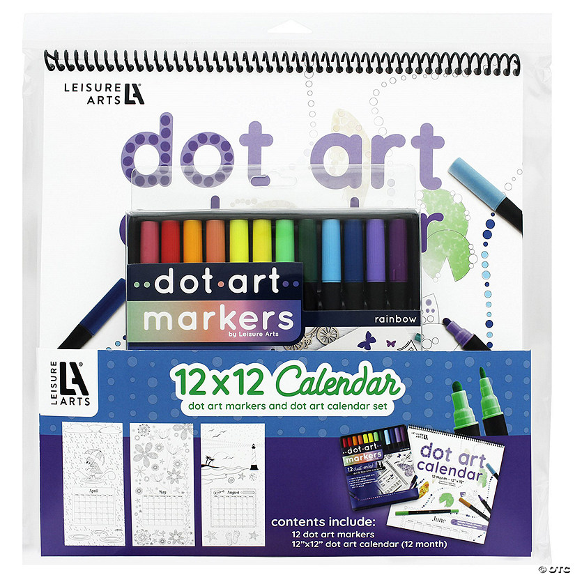 Leisure Arts Dot Art Calendar 12"x 12" Set With Markers Image
