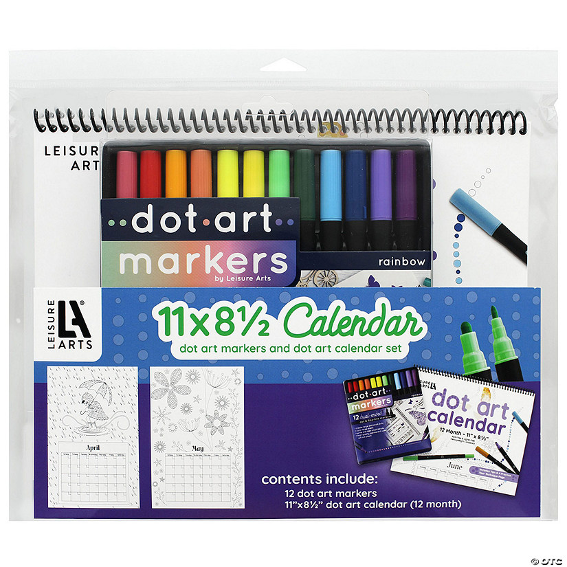 Leisure Arts Dot Art Calendar 8.5"x 11" Set With Markers Image
