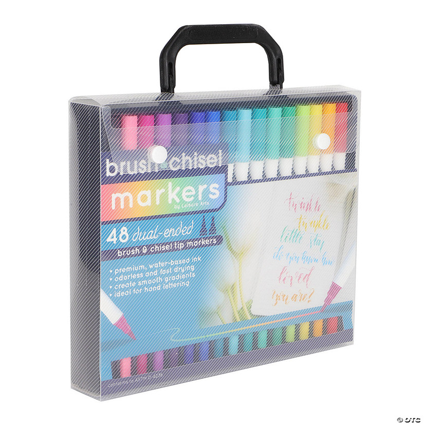 Leisure Arts Dual Ended Markers, Brush & Chisel Set - 48pc Image