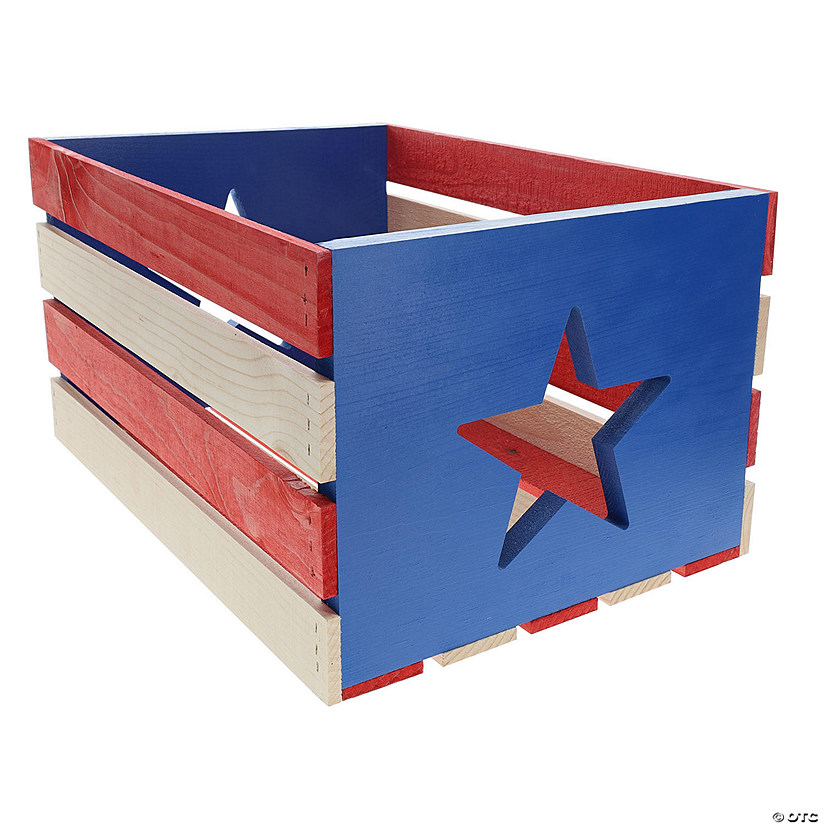 Leisure Arts Home Wood Crate 18" Americana With Star End Image