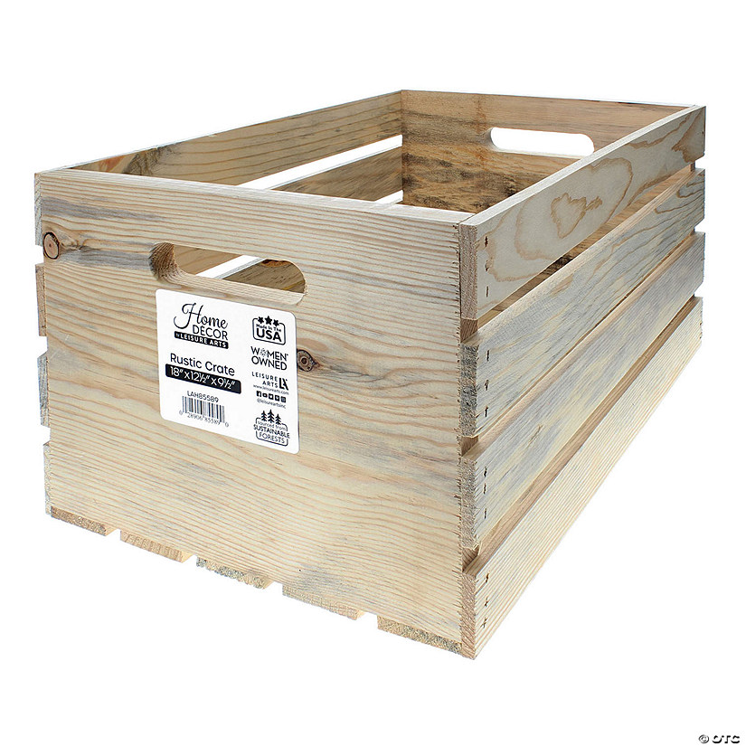 Leisure Arts Home Wood Crate 18"x 12.5"x 9.5" Rustic Image
