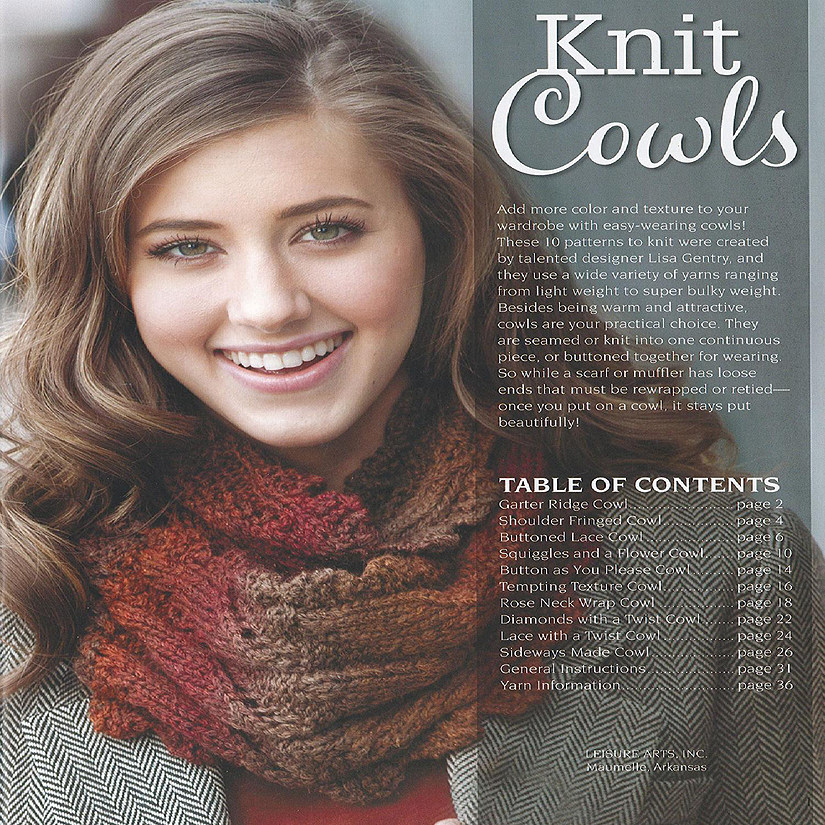 Leisure Arts Knit Cowls Bk Image