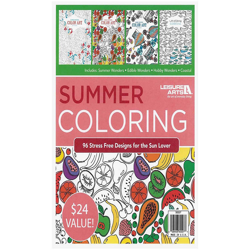 Leisure Arts Summer Coloring Bk Bundle Oriental Trading