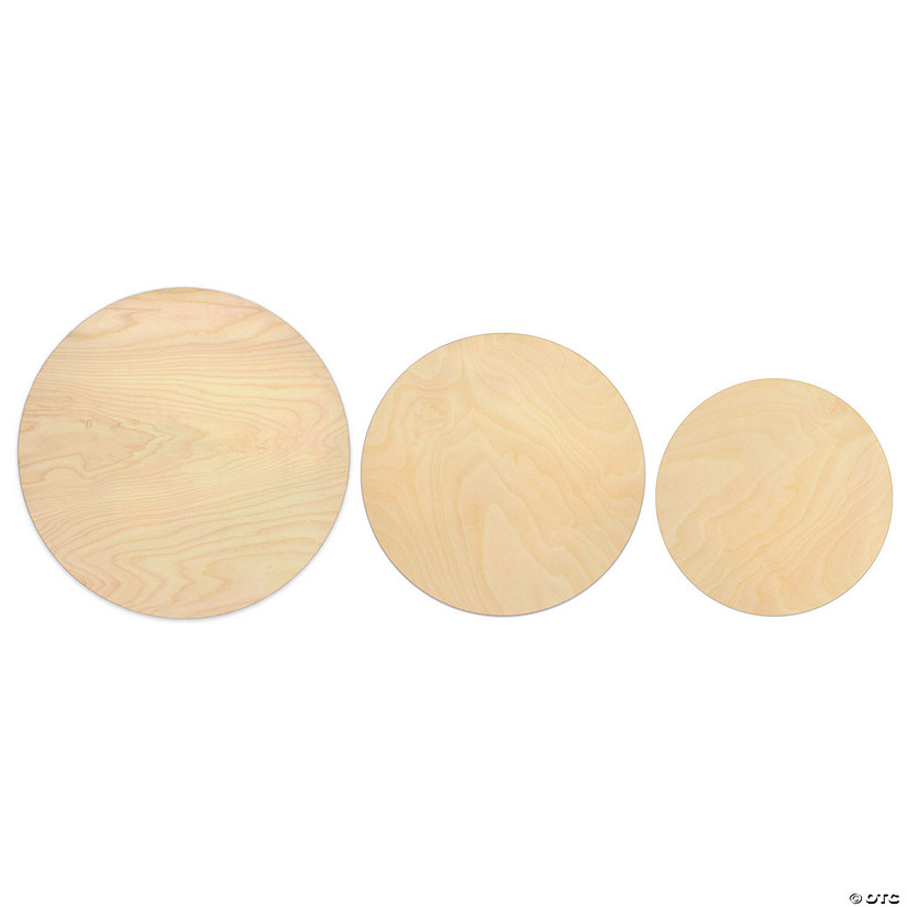 Leisure Arts Wood Plaques Set Circles, 12", 14" & 16" Image