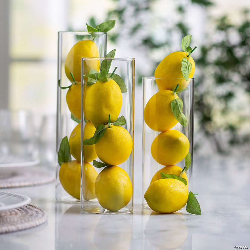 Lemon & Clear Vase Decorating Kit - 15 Pc. Image