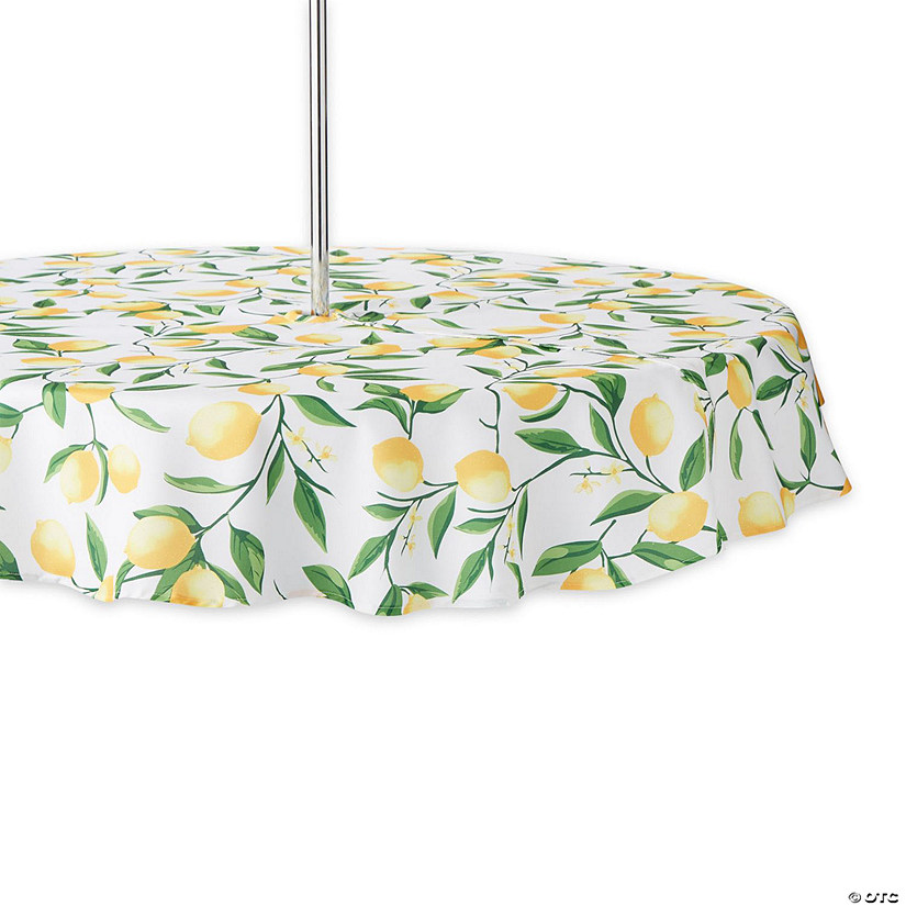 Lemon Bliss Print Outdoor Tablecloth With Zipper 60 Round Image