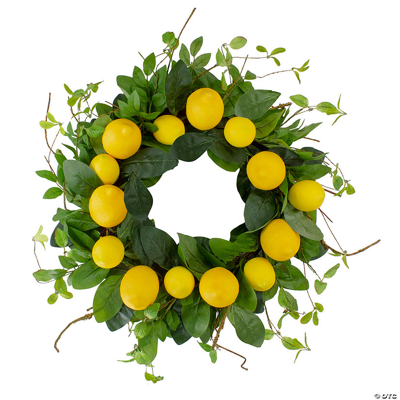 Lemons and Assorted Foliage Spring Wreath 20" Image