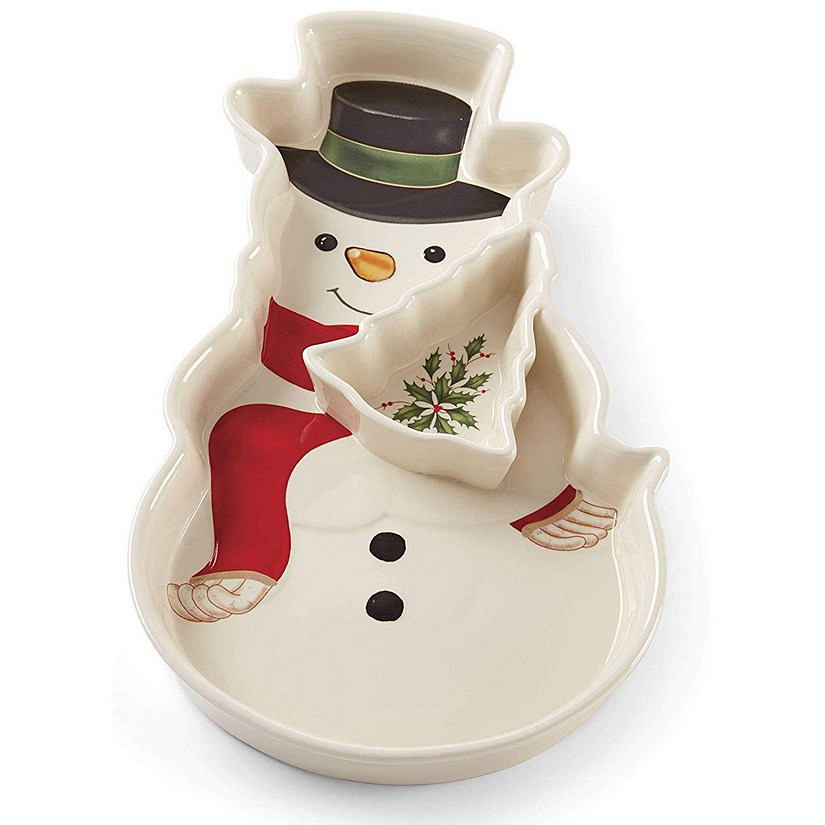 Lenox Holiday Entertaining Snowman Chip and Dip 886863 New Image