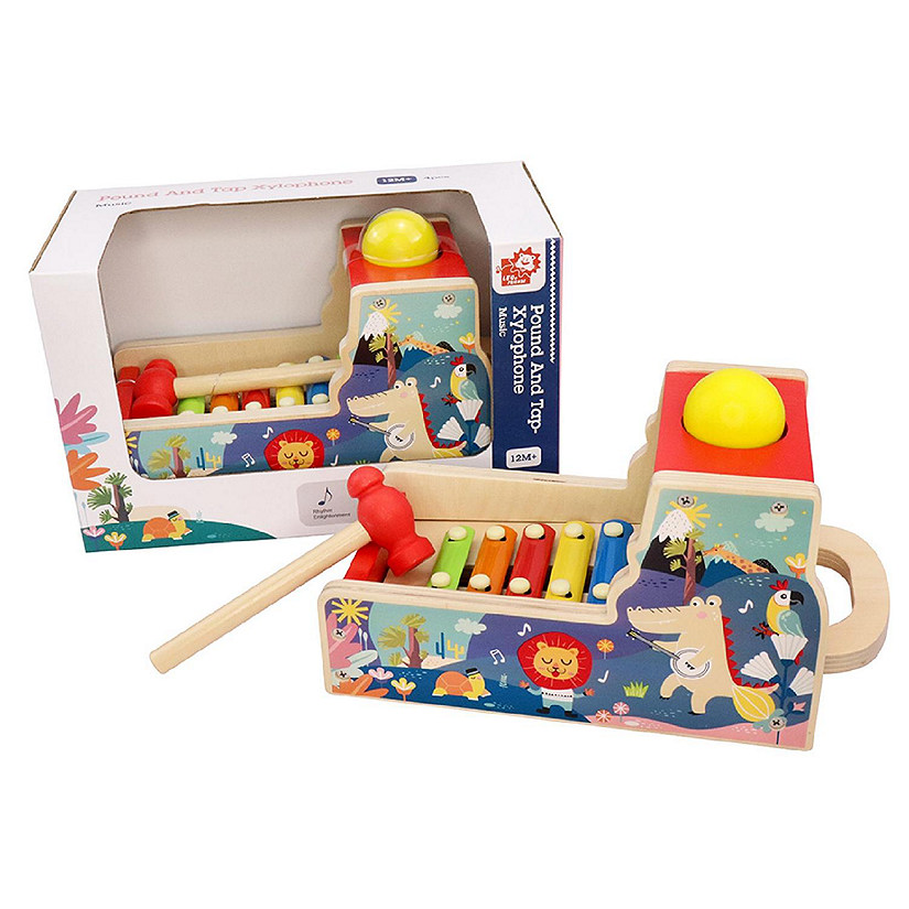 Leo & Friends Pound & Tap Wooden Xylophone w/ Hammer Image