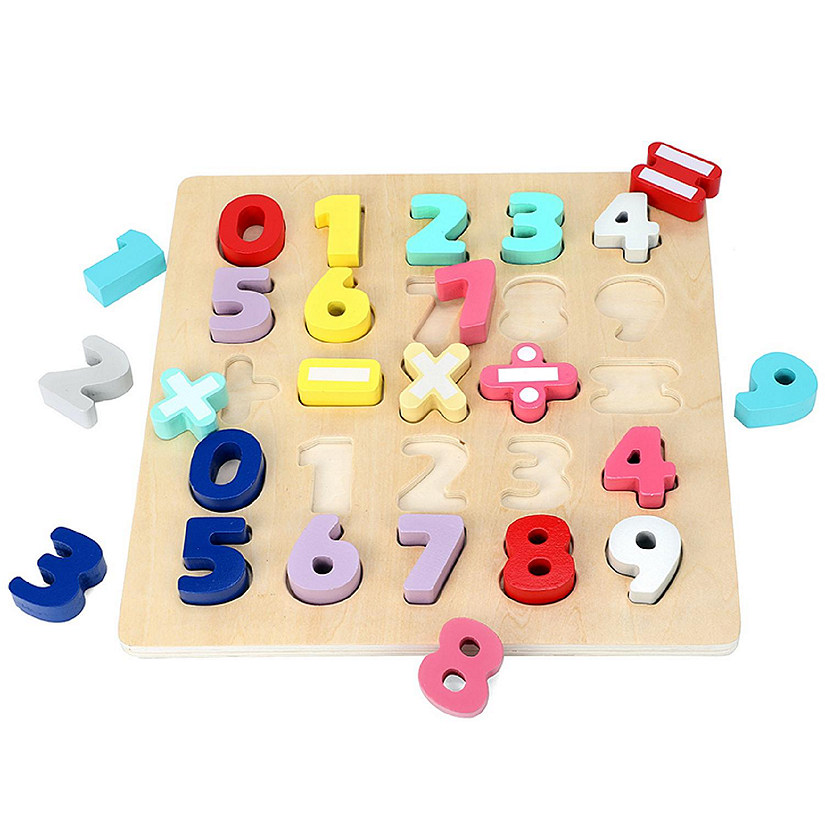 Leo & Friends Wooden Chunky Number Math Puzzle Math Fun Educational Age 3+ Image