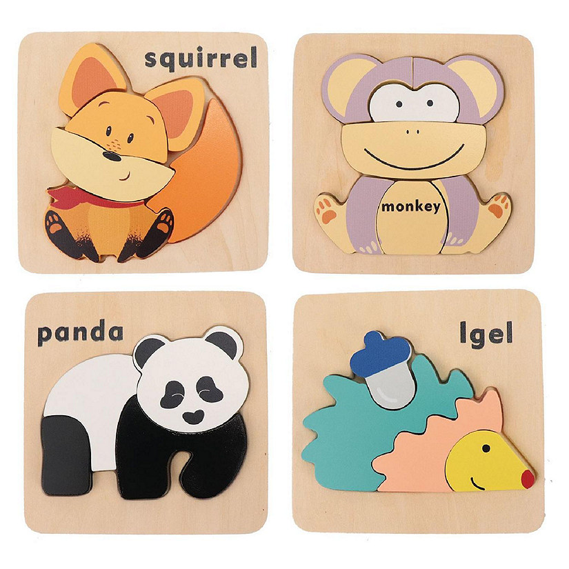 Leo & Friends Wooden Zoo Animal Puzzle Kit for Boys and Girls Image