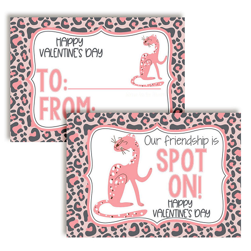 Leopard Classroom Valentines 30pc. by AmandaCreation Image