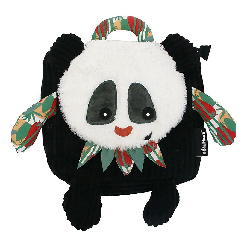 Les Deglingos Corduroy Backpack Plush  Rototos the Panda Image
