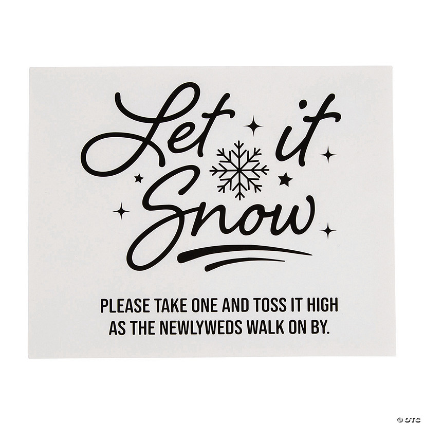 Let it Snow Wedding Send-Off Sign with Easel Image