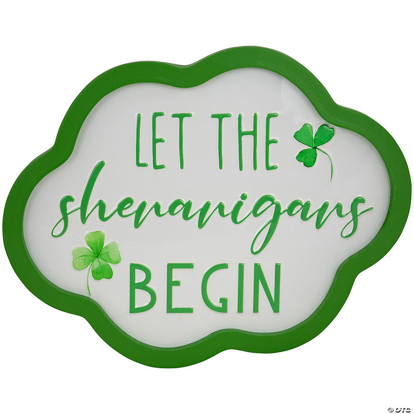 Let the Shenanigans Begin St. Patricks Day Framed Wall Sign - 14" Image