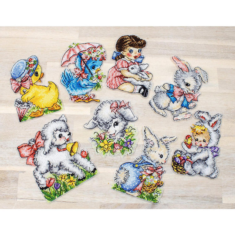 LetiStitch Counted Cross Stitch Kit Easter Ornaments kit of 8 pcs L8032 Image