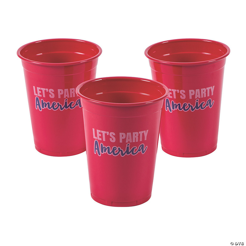 Let's Party Patriotic Plastic Cups 50 Ct. Oriental Trading