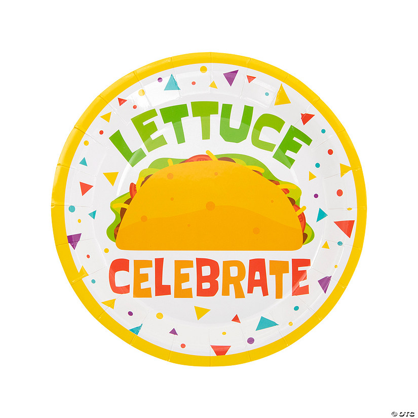 Lettuce Celebrate Taco Party Dinner Paper Plates - 8 Ct. Image