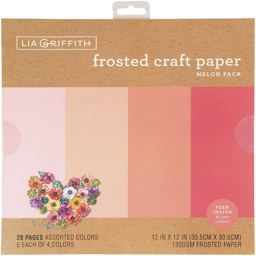Lia Griffith Frosted Craft Tissue Paper 12&quot;X12&quot; 20/Pkg-Melon-Pinks Image