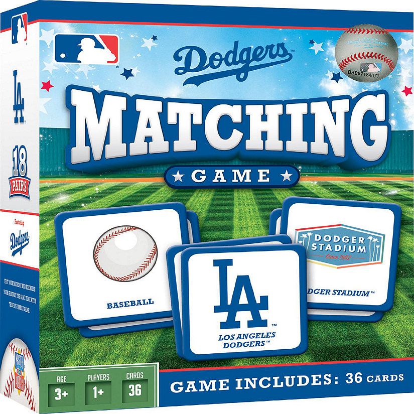 Licensed MLB Los Angeles Dodgers Matching Game for Kids and Families Image