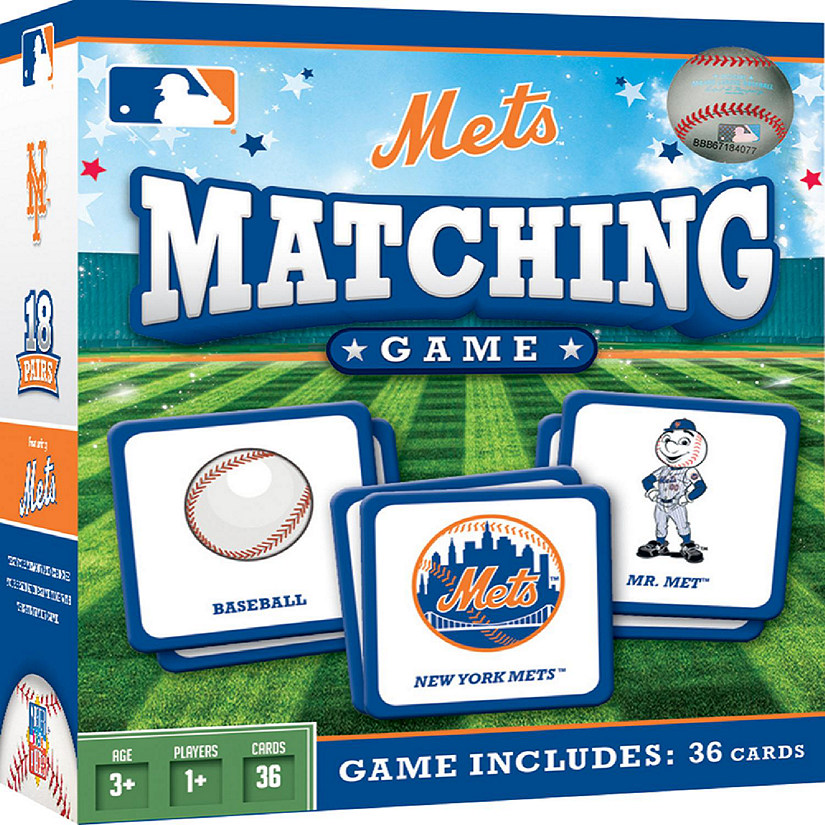 Licensed MLB New York Mets Matching Game for Kids and Families Image