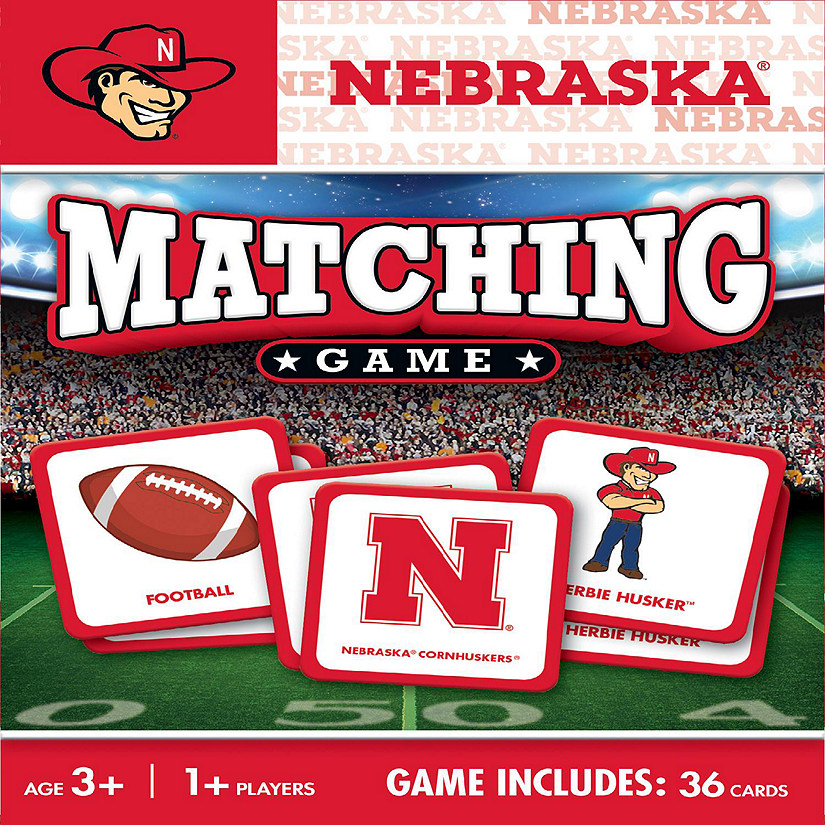 Licensed NCAA Nebraska Cornhuskers Matching Game for Kids and Families Image