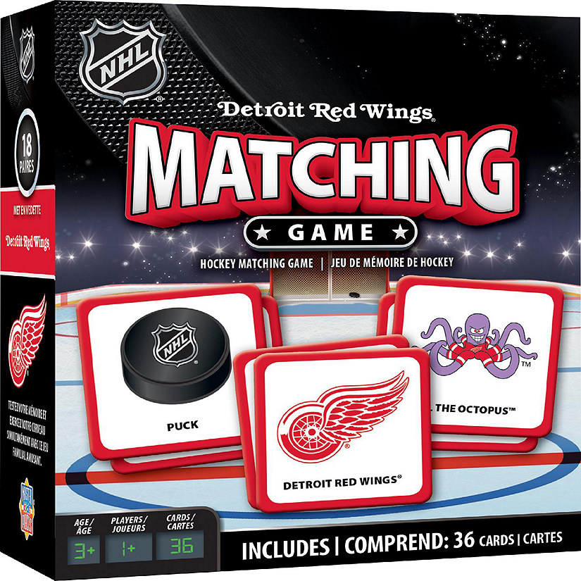 Licensed NHL Detroit Red Wings Matching Game for Kids and Families Image