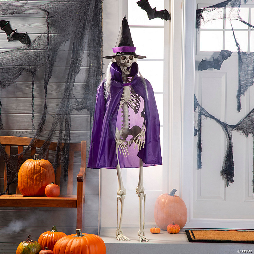 Life-Size Posable Skeleton with Witch Outfit Kit - 3 Pc. Image