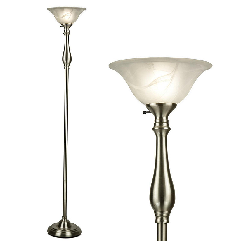Light Accents - Traditional Royal Floor Lamp with Alabaster Glass Shade Image