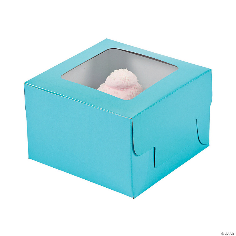 Light Blue Cupcake Boxes - 12 Pc. Image