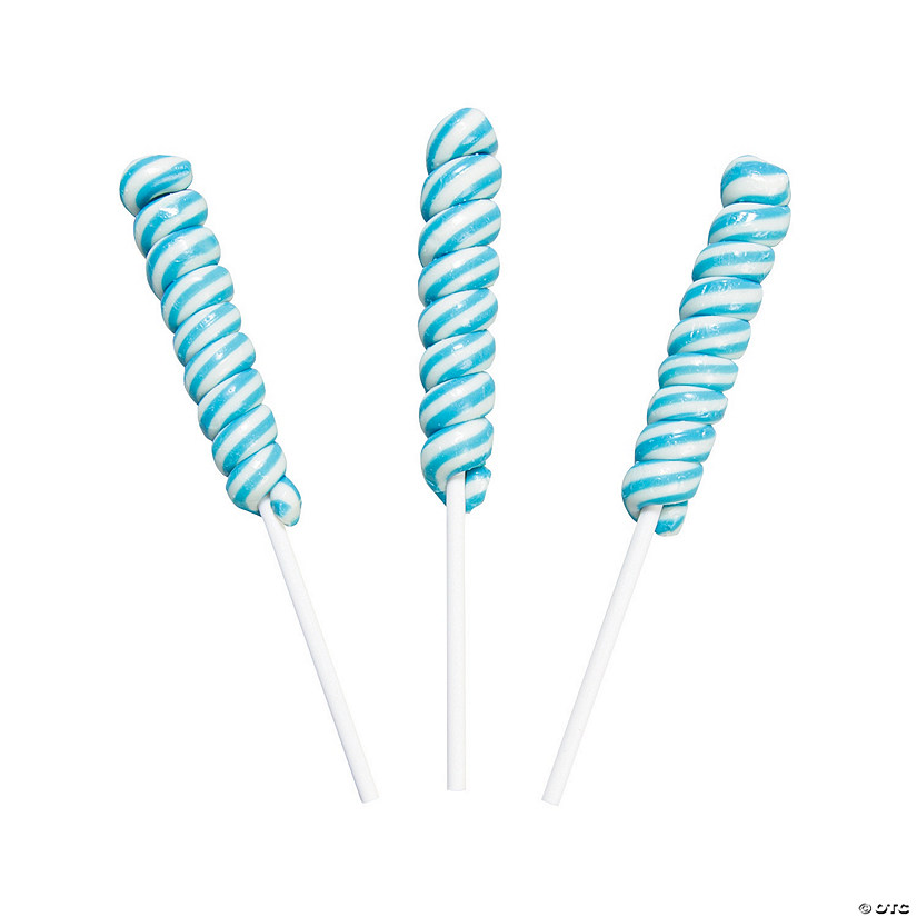 Light Blue Mini Twisty Lollipops - 24 Pc. Image