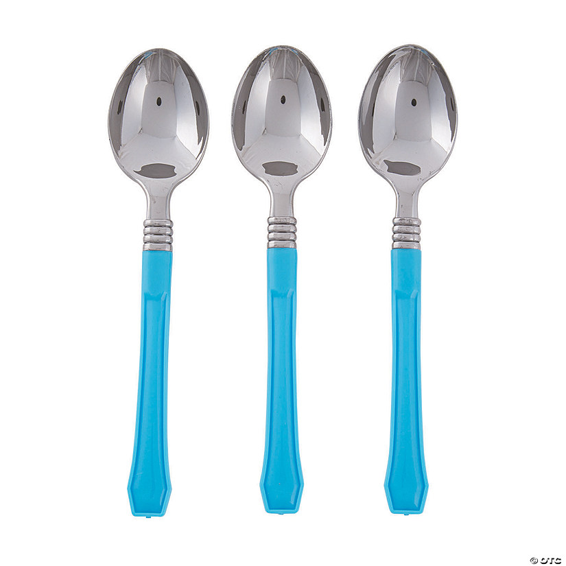 Light Blue Premium Plastic Spoons | Oriental Trading