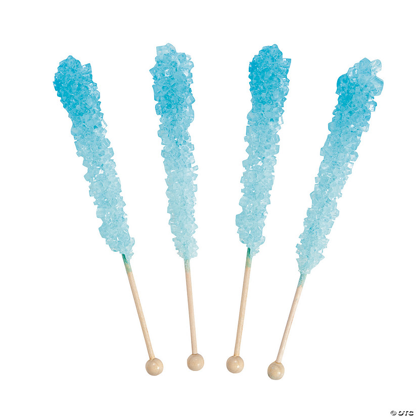Light Blue Rock Candy Lollipops - 12 Pc. Image