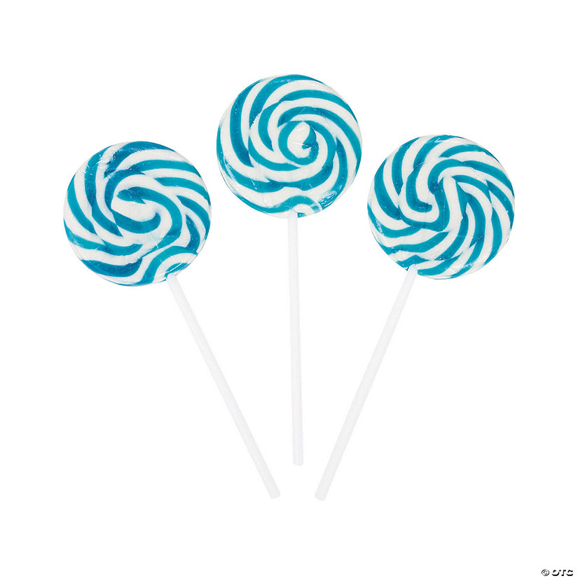 Light Blue Swirl Lollipops - 24 Pc. Image