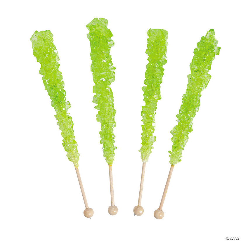 Light Green Rock Candy Lollipops - 12 Pc. Image