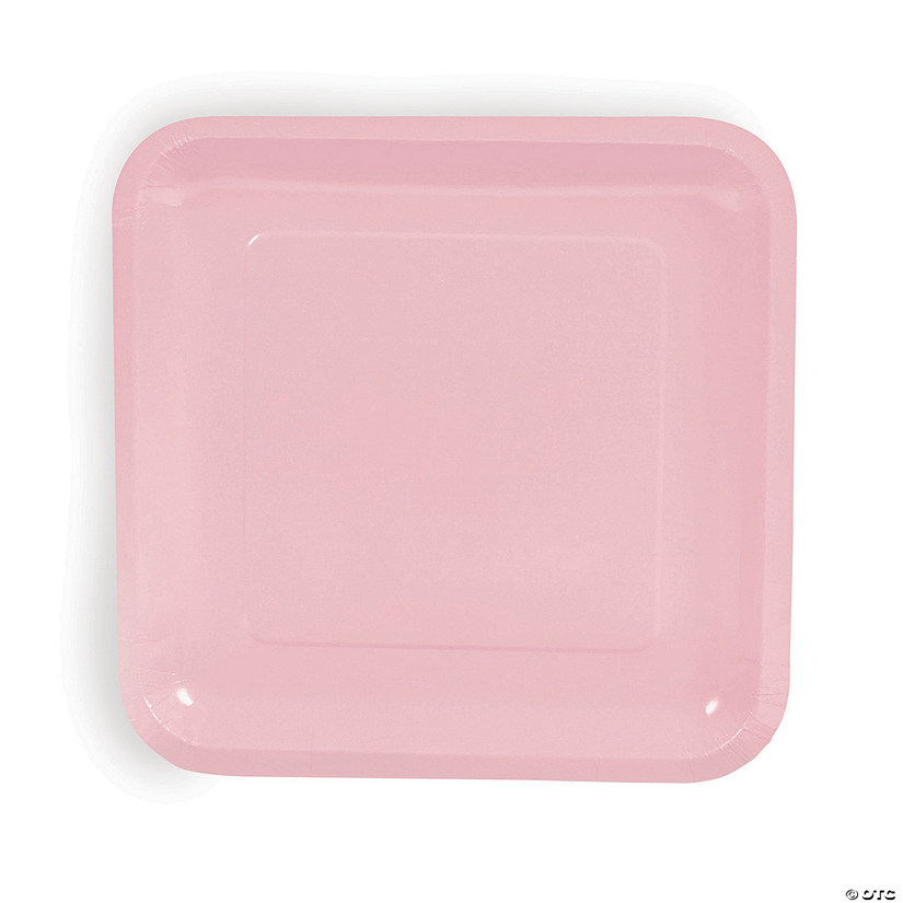 Light Pink Square Paper Dinner Plates - 24 Ct. Image