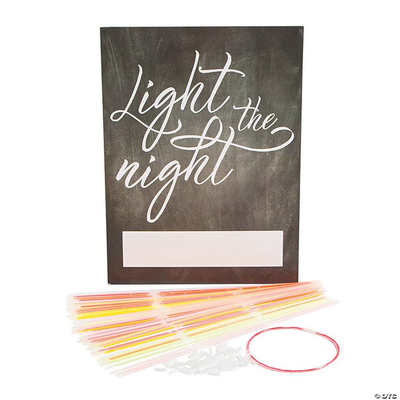Light the Night Send-Off Glow Necklaces with Easel Sign Image