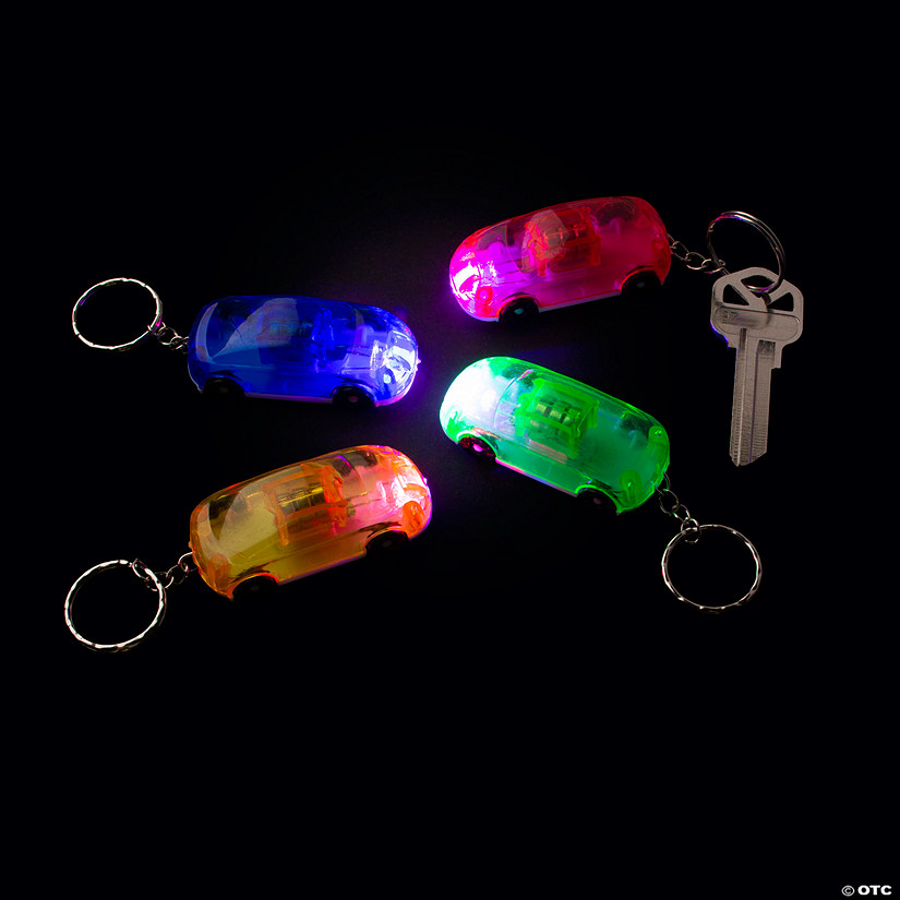 Fun Express Light-Up Car Keychains, Birthday, Apparel Accessories, 12 Pieces, Adult Unisex, Size: One Size