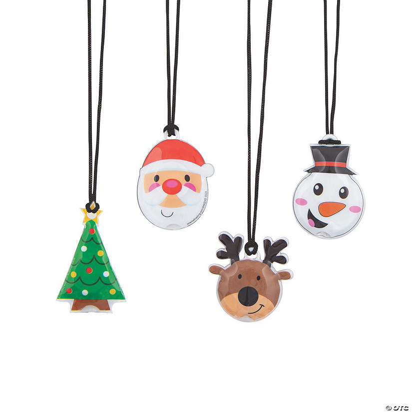 Light-Up Christmas Character Necklaces - 12 Pc. Image