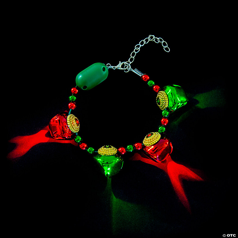 Light-Up Christmas Jingle Bell Bracelets - 6 Pc. Image
