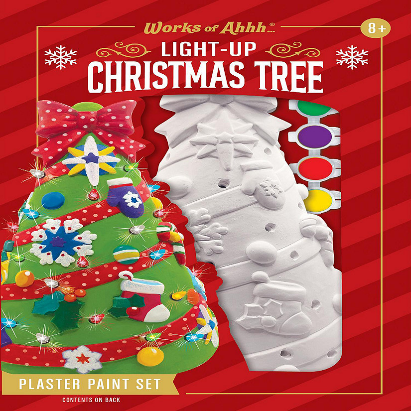 Light-Up Christmas Tree - 10" Plaster Paint Kit Image