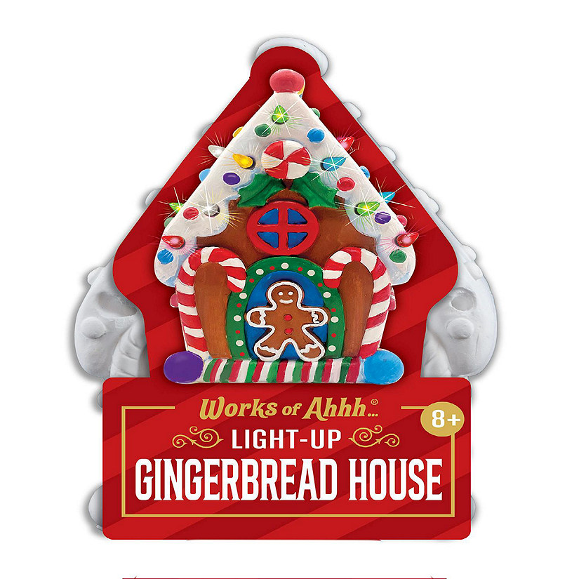 Light-Up Gingerbread House - 6" Plaster Paint Kit Image